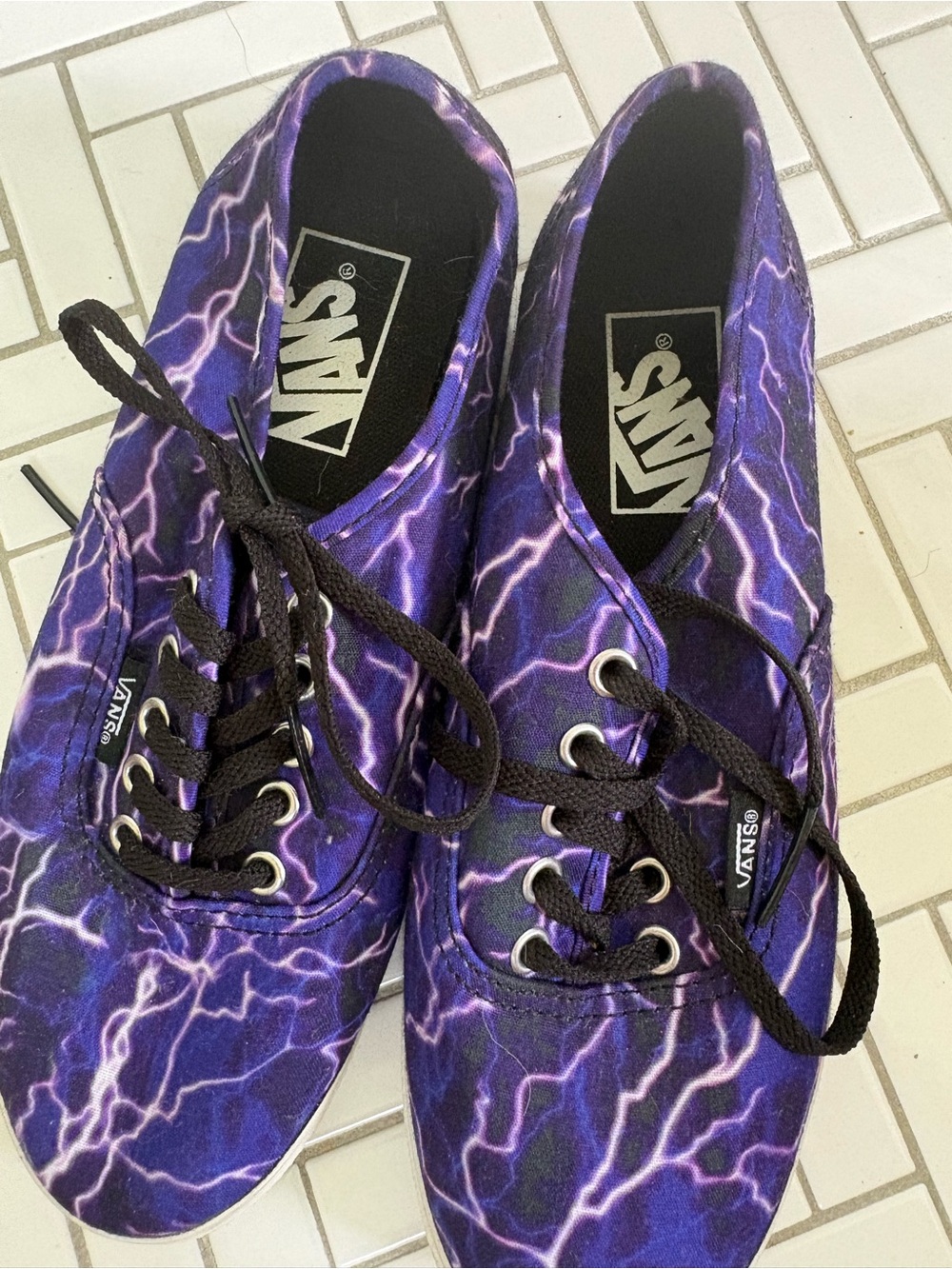 Vans Purple Lightning Canvas Sneakers with Black Laces
